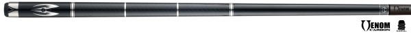 Billiard Cue, Pool, Poison Maelith Black/Black, No Wrap, Radial, 12.4mm