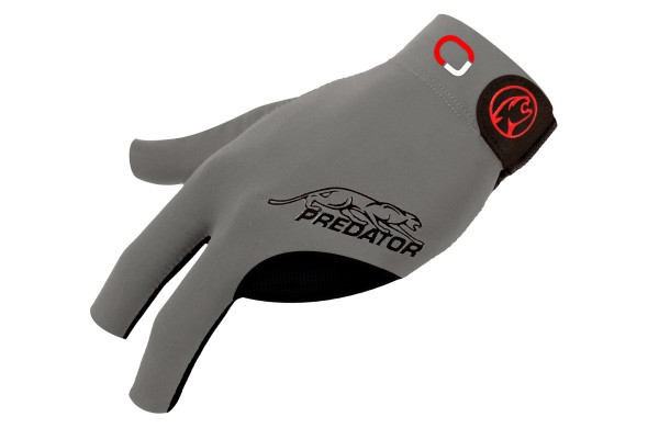 Billiard Glove, Predator Second Skin, 3-Finger, Jasmin Ouschan Grey, to wear on left hand