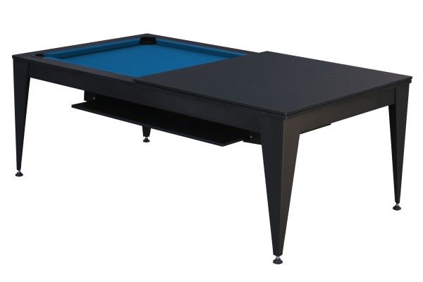 Billardtisch / Esstisch, Pool, Vancouver III, 7 ft. (Fuß), schwarz/schwarz, blaues Tuch