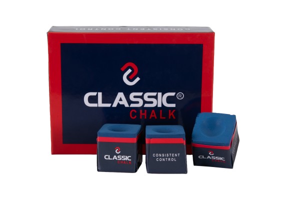 Billardkreide, Classic, blau, 12er Pack