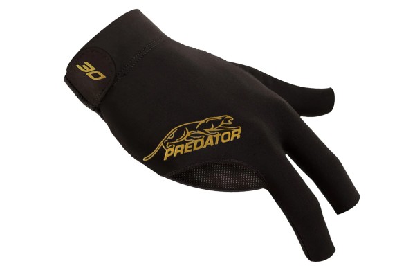 Billiard Glove, Predator Second Skin, 3-Finger, 30th anniversary, black, to wear on right hand