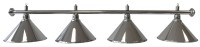 Billiard Lamp Elegance, silver, 4 Bells, Ø 35 cm, 180 cm