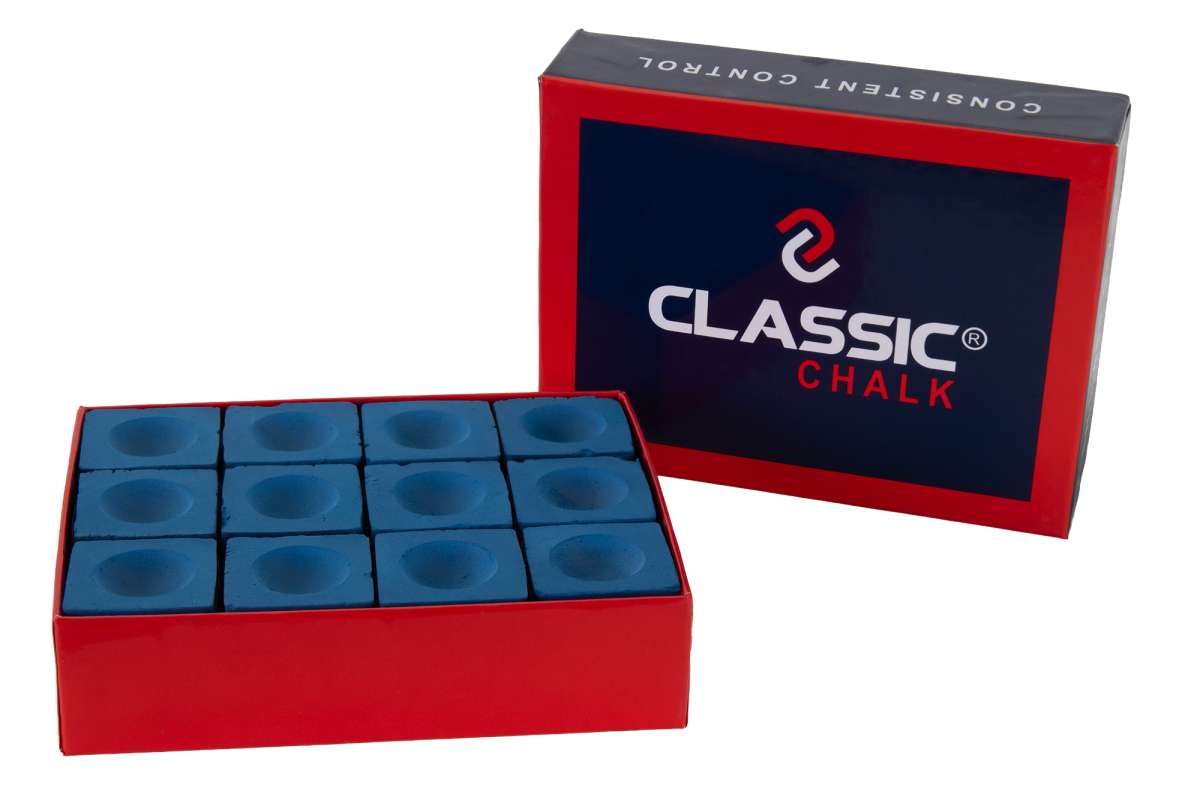 MASTER Billiard Chalk - Blue, 12-Pack - Premium Pool Cue Chalk For Better Grip & Spin