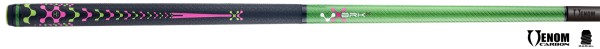 Billiard Cue, Pool, Poison VX Break Jump Green/Pink, GTX Wrap, Radial