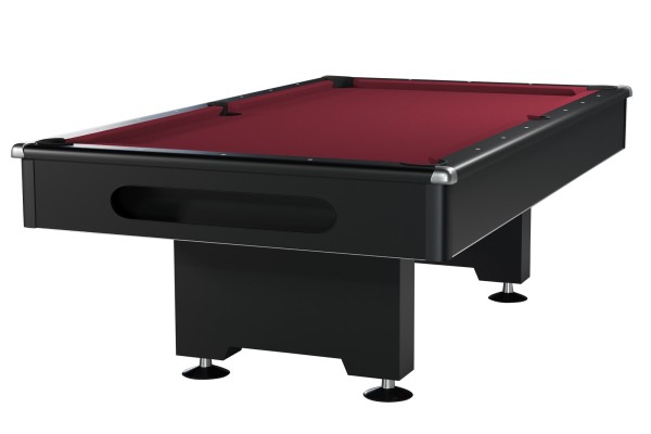 Billiard Table, Pool, Eliminator, 8 ft., Black, burgundy cloth