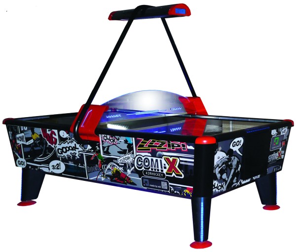 Airhockey Comix, black-blue-red, for commercial use