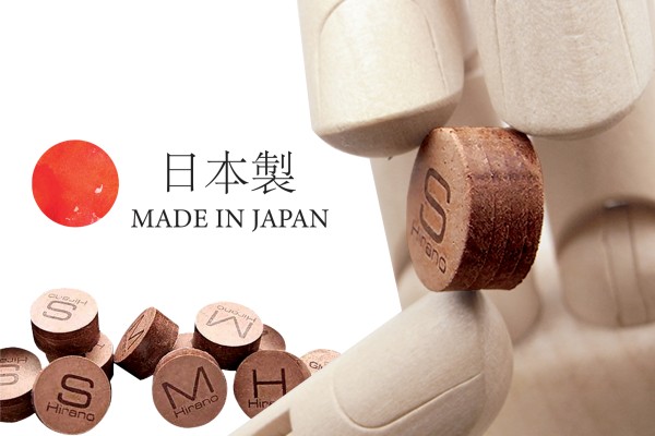 Made in Japan M Billard Cue Leder Klebeleder Queueleder  "HIRANO" 13mm medium 