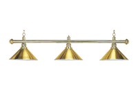 Billiard Lamp Elegance, brass, 3 Bells, Ø 35 cm, 112 cm