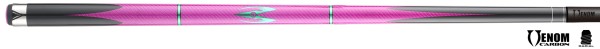 Billiard Cue, Pool, Poison Maelith Pink, No Wrap, Radial, 12.4mm