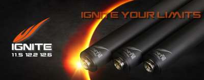 Cue Shaft, Pool, Ignite Carbon, 12,6mm, Wavy Joint, 30 inch | Mezz