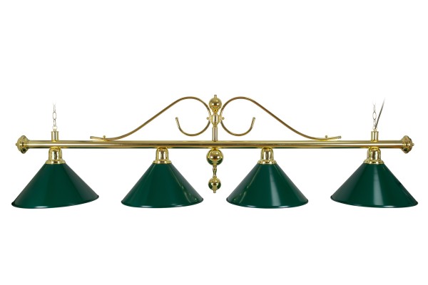 Billardlampe, Classic, grün, 4 Schirme, Ø 35 cm, 180 cm