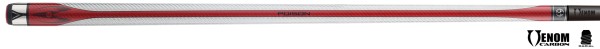 Billiard Cue, Pool, Poison Maelith Grey/Red, No Wrap, Radial, 12.4mm