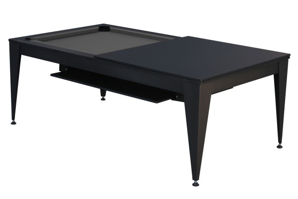 Billardtisch / Esstisch, Pool, Vancouver III, 7 ft. (Fuß), schwarz/schwarz, graues Tuch