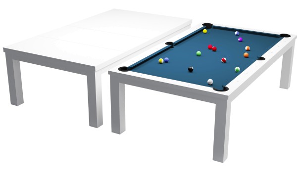 Pool Table / Dining Table, Rasson Penelope II, 8 ft., Shining White incl. table cover, display piece