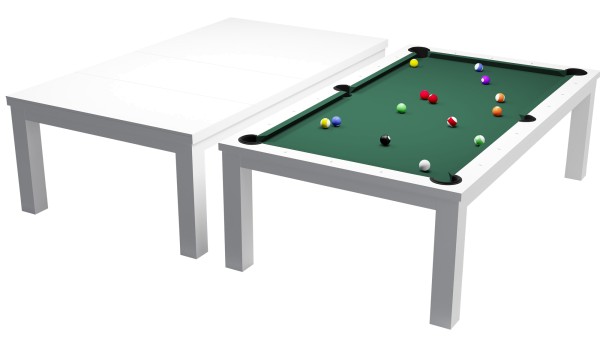 Billardtisch / Esstisch, Pool, Rasson Penelope II, 7 ft. (Fuß), weiß-glänzend inkl. Abdeckplatte