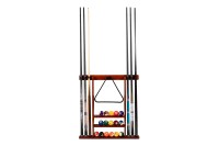 Queuehalter, für 6 Billardqueues und Kugelsatz, mahagoni