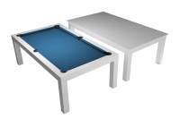 Billardtisch / Esstisch, Pool, Mozart, 7 ft. (Fuß), matt-weiß