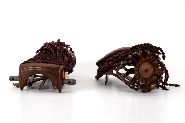 Billiard Table Leather Pockets, Pool, Set, brown, with cords